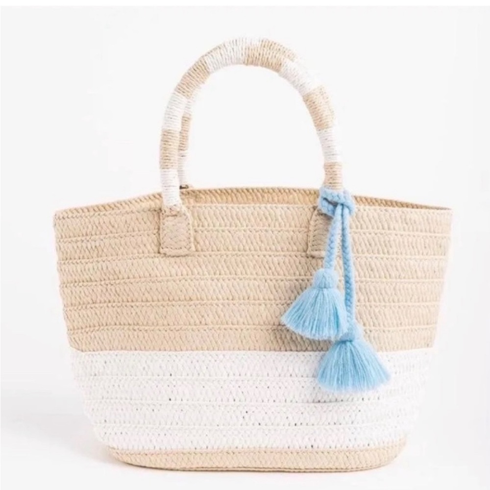 Altru Made For Good Handwoven Straw Beach Bag NWT